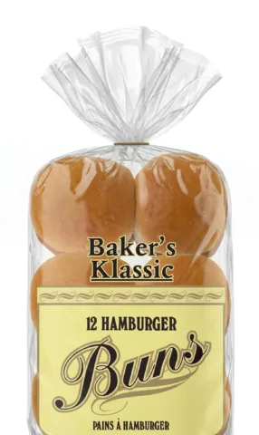 Bakers Klassic White Hamburger pk12